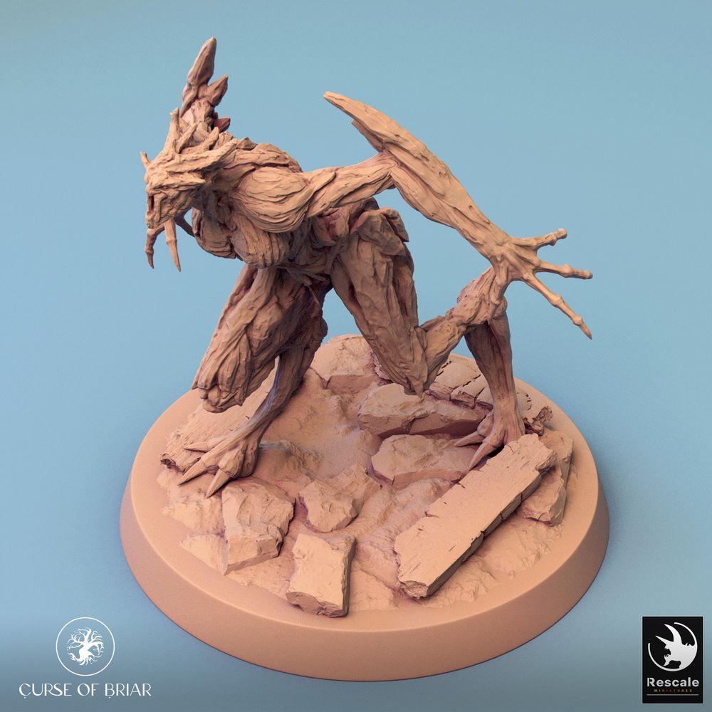 Productfoto Tabletop 28mm Lord of the Print (LotP) 0: Tabletop Miniatuur: Woodfey Monster - Bosgolem, Doornbeest, Boomduivel met Klauwen (24_07_A6)