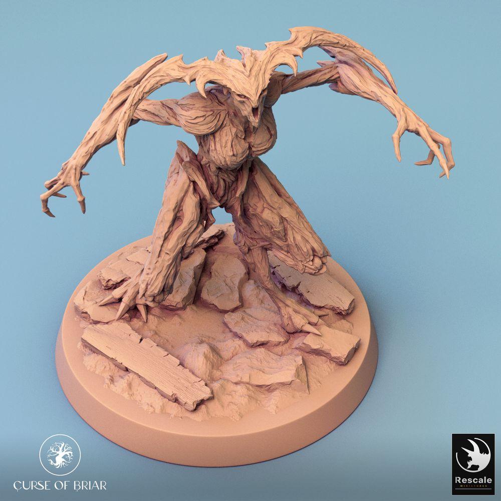 Productfoto Tabletop 28mm Lord of the Print (LotP) 0: Tabletop Miniatuur: Bosgeest (Wood Fey), Boomgolem, Hout-Elementaar (24_07_A10)