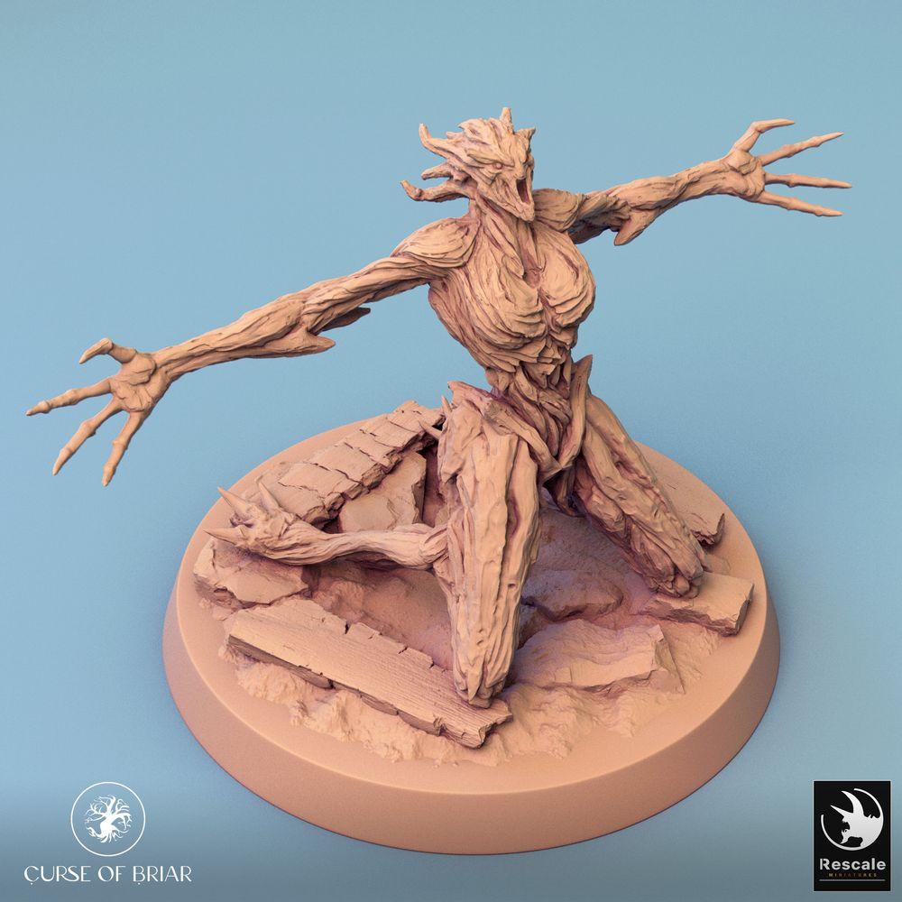 Productfoto Tabletop 28mm Lord of the Print (LotP) 0: Tabletop Miniatuur: Waldunhold Woodfey Protector, Planten-Golem, Boom-Demon, Natuur-Elementaar, Wortelbeest (24_07_A11)
