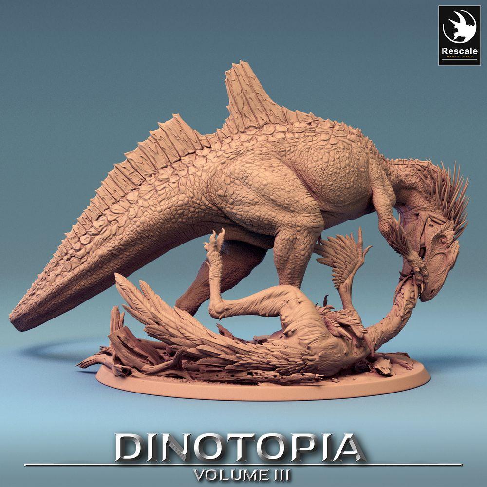 Produktfoto Tabletop 28mm Lord of the Print (LotP) 0: Tabletop Miniatur: Concavenator Raubsaurier - Beute reißend, Apex-Jagdbestie, Urzeitkreatur auf Diorama-Base (24_06_C3)