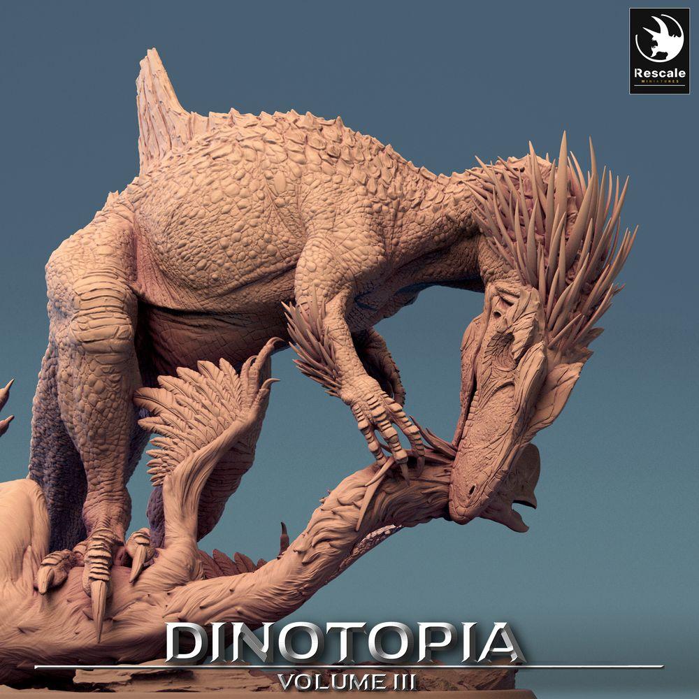 Produktfoto Tabletop 28mm Lord of the Print (LotP) 0: Tabletop Miniatur: Concavenator Raubsaurier - Beute reißend, Apex-Jagdbestie, Urzeitkreatur auf Diorama-Base (24_06_C3)