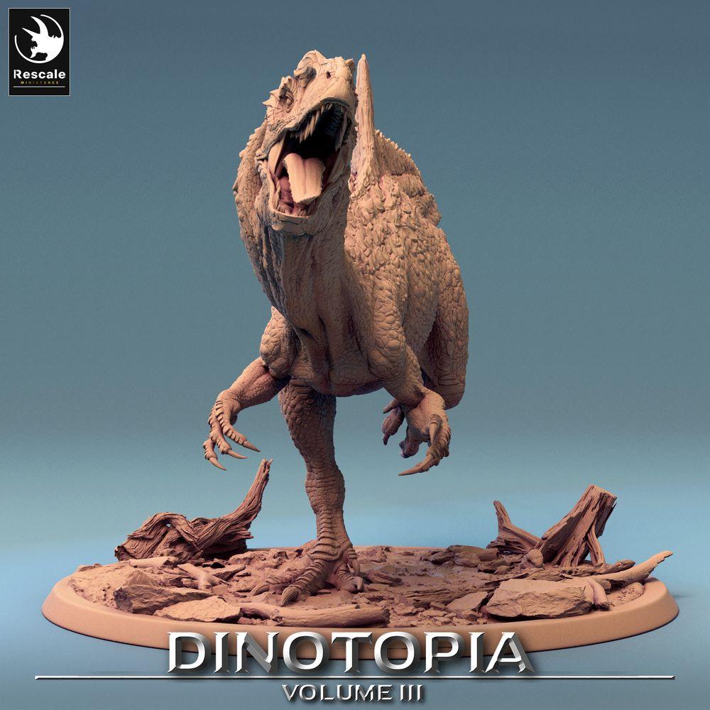 Productfoto Tabletop 28mm Lord of the Print (LotP) 0: Tabletop Miniatuur: Raubsaurier Concavenator, Dino-Monster in beweging, brullend Bossmonster voor Wargame en Skirmish (24_06_C4)