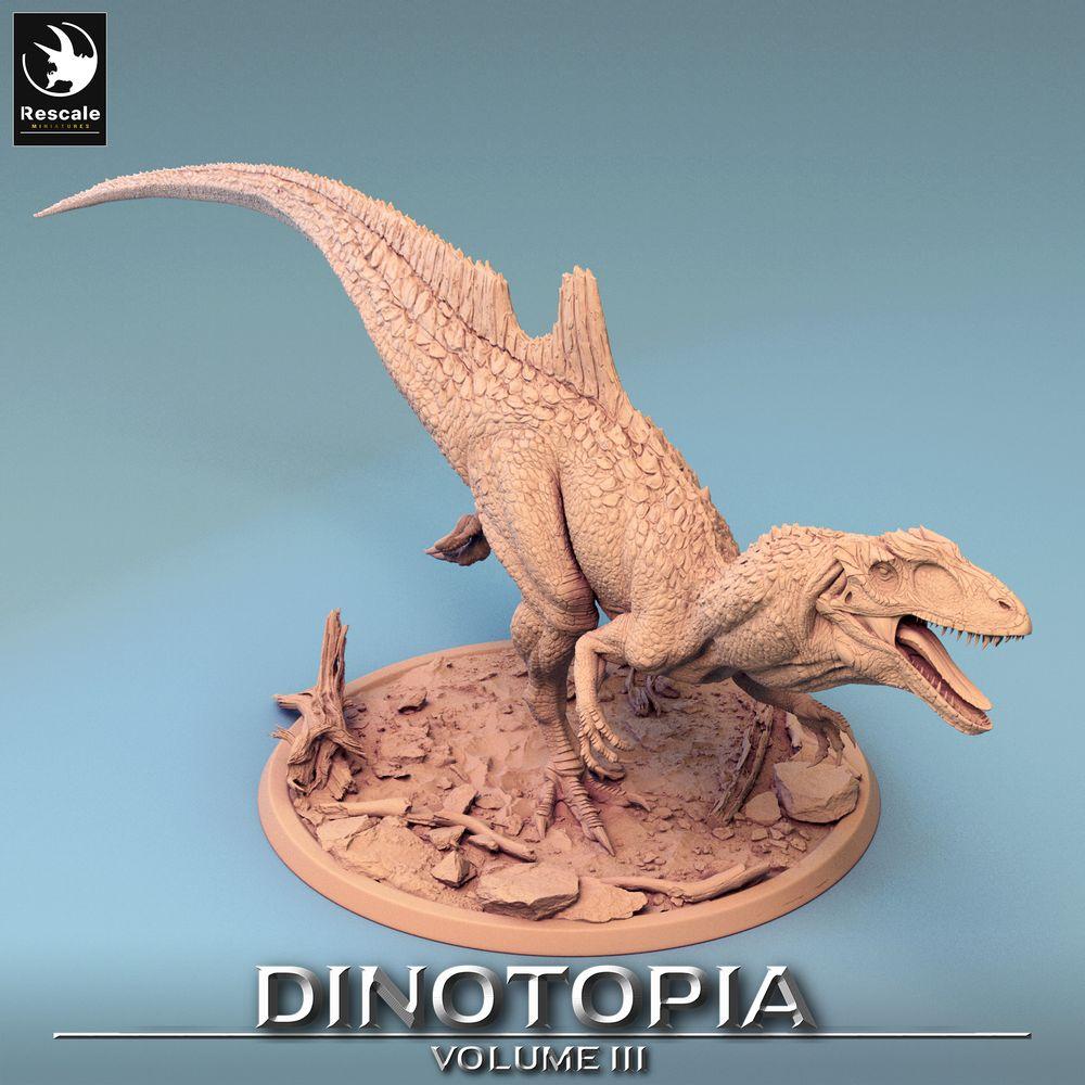 Productfoto Tabletop 28mm Lord of the Print (LotP) 0: Tabletop Miniatuur: Raubsaurier Concavenator, Dino-Monster in beweging, brullend Bossmonster voor Wargame en Skirmish (24_06_C4)