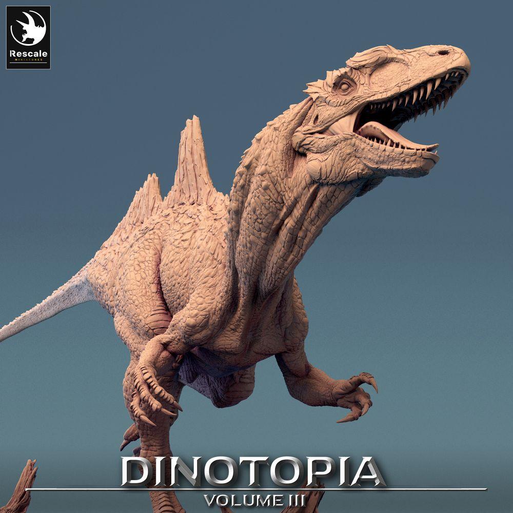 Productfoto Tabletop 28mm Lord of the Print (LotP) 0: Tabletop Miniatuur: Raubsaurier Concavenator, Dino-Monster in beweging, brullend Bossmonster voor Wargame en Skirmish (24_06_C4)