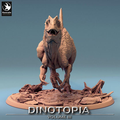 Productfoto Tabletop 28mm Lord of the Print (LotP) 0: Tabletop Miniatuur: Concavenator Roofdinosaurus, Raptor-Beest, Prehistorisch Monster in Stormaanval (24_06_C7)