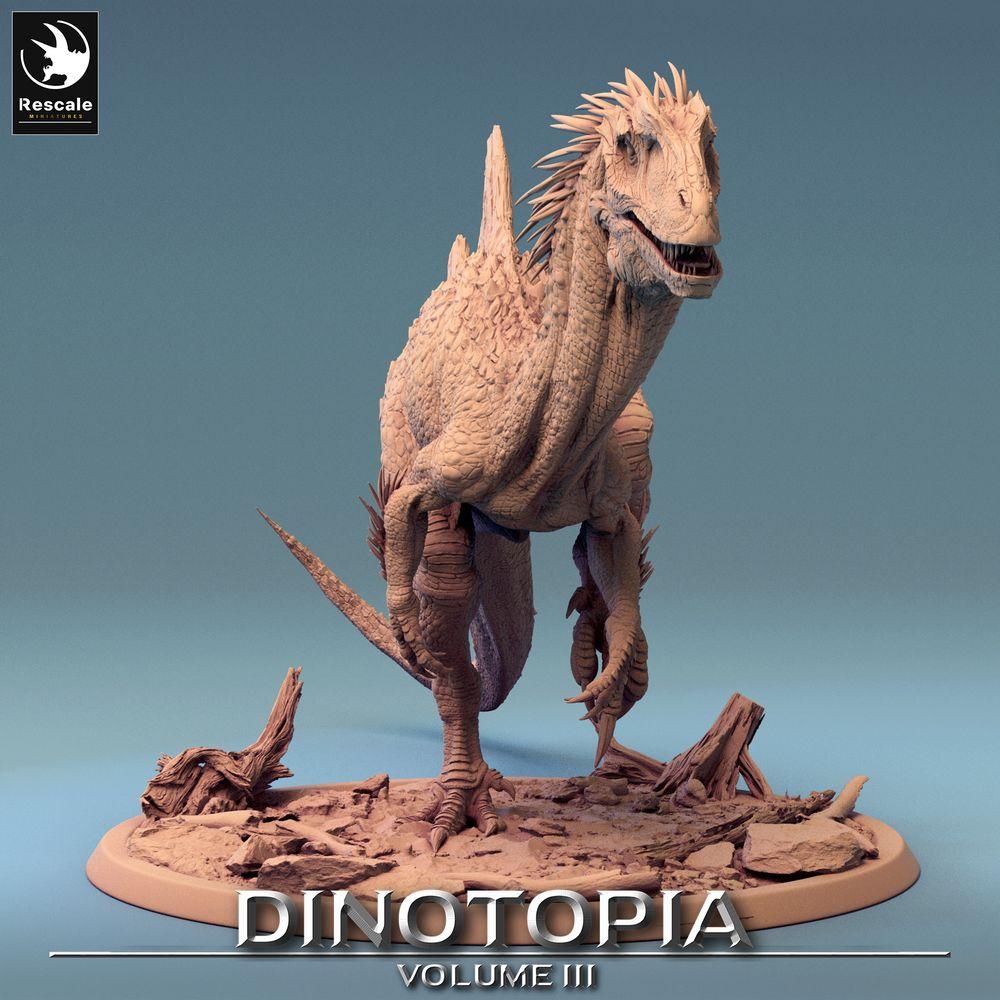 Productfoto Tabletop 28mm Lord of the Print (LotP) 0: Tabletop Miniatuur: Concavenator Raubsaurier - Raptor Figur in Aanval, Dinosaurier Miniatuur, Wargaming Monster (24_06_C9)