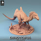 Productfoto Tabletop 28mm Lord of the Print (LotP) 0: Tabletop Miniatuur: Concavenator Raubsaurier - Raptor Figur in Aanval, Dinosaurier Miniatuur, Wargaming Monster (24_06_C9)