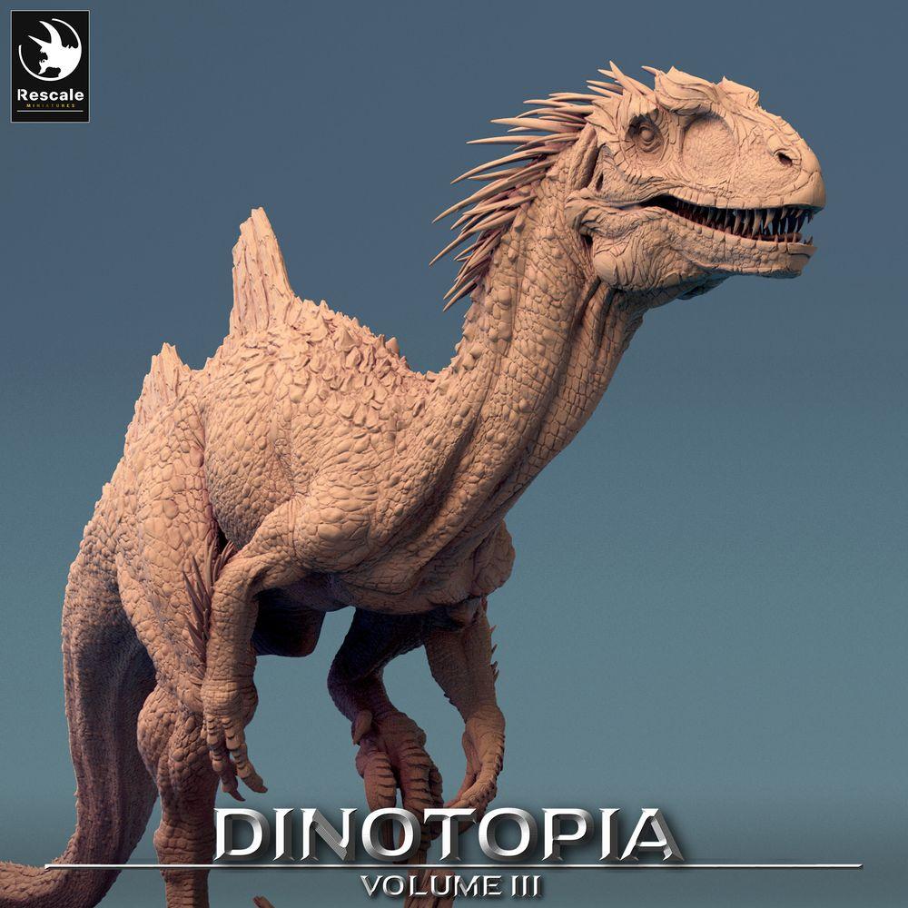 Productfoto Tabletop 28mm Lord of the Print (LotP) 0: Tabletop Miniatuur: Concavenator Raubsaurier - Raptor Figur in Aanval, Dinosaurier Miniatuur, Wargaming Monster (24_06_C9)