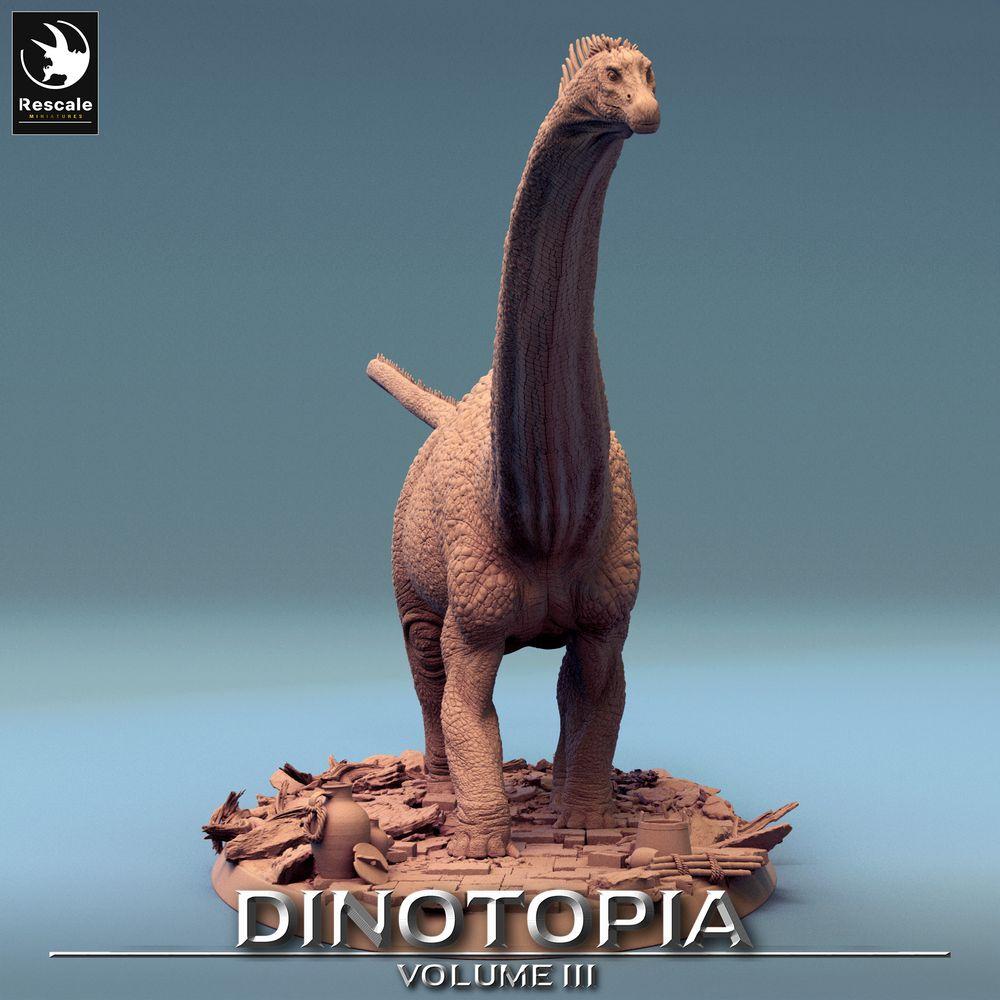 Productfoto Tabletop 28mm Lord of the Print (LotP) 0: Fantasy Figuur: Diplodocus Sauropod - Langhals-Dino, Prehistorisch Kolos, Monsterfiguur en Rijdier (24_06_F2)