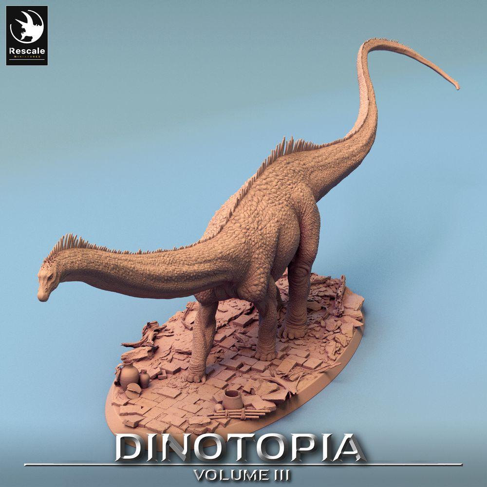 Productfoto Tabletop 28mm Lord of the Print (LotP) 0: Fantasy Figuur: Diplodocus Sauropod - Langehals-Dino, Prehistorisch Kolos, Monsterfiguur en Rijdier (24_06_F2)
