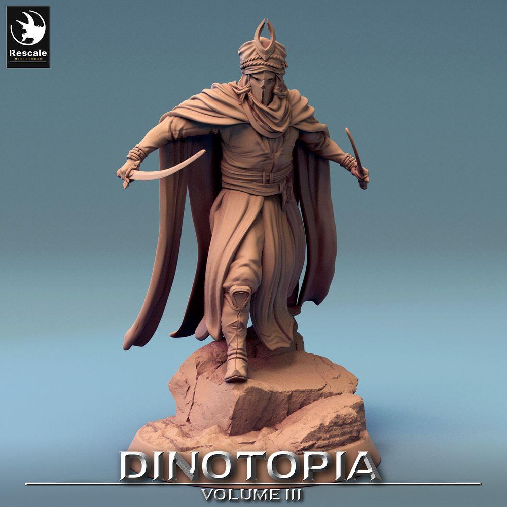 Productfoto Tabletop 28mm Lord of the Print (LotP) 0: Tabletop Miniatuur: Woestijn-Assassin, Nomaden-Outlaw, Duelant met twee Krummsäbeln (24_06_E1)