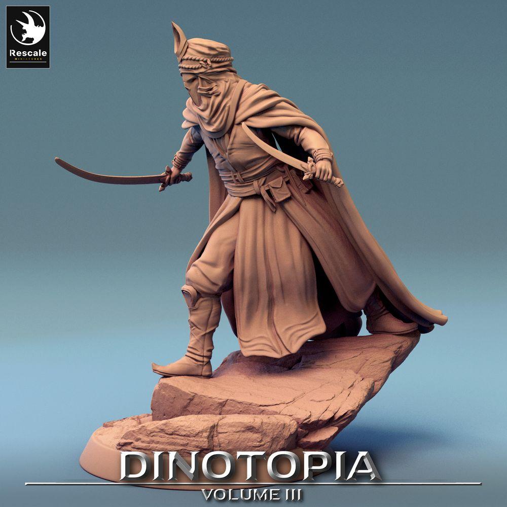 Productfoto Tabletop 28mm Lord of the Print (LotP) 0: Tabletop Miniatuur: Woestijn-Assassin, Nomaden-Outlaw, Duelant met twee Krummsäbeln (24_06_E1)