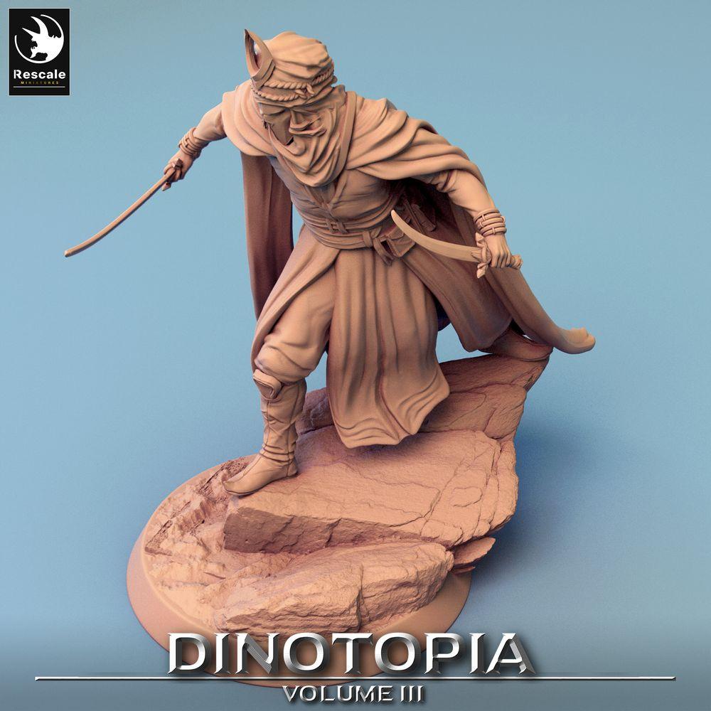 Productfoto Tabletop 28mm Lord of the Print (LotP) 0: Tabletop Miniatuur: Woestijn-Assassijn, Nomaden-Outlaw, Duelant met twee Krummsäbels (24_06_E1)