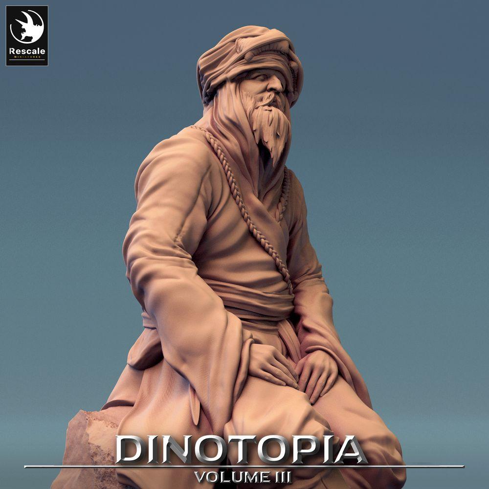 Productfoto Tabletop 28mm Lord of the Print (LotP) 0: Tabletop Miniatuur: Nomaden‑Oudste - Woestijnwijzer, Karavaanleider, zittende verhalenverteller (24_06_E20)