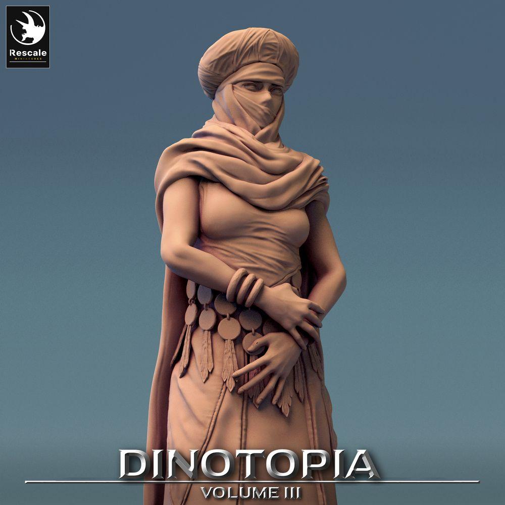 Productfoto Tabletop 28mm Lord of the Print (LotP) 0: Tabletop Miniatuur: Woestijnpriesteres, gesluierde zieneres, orakel, mystica (24_06_E24)
