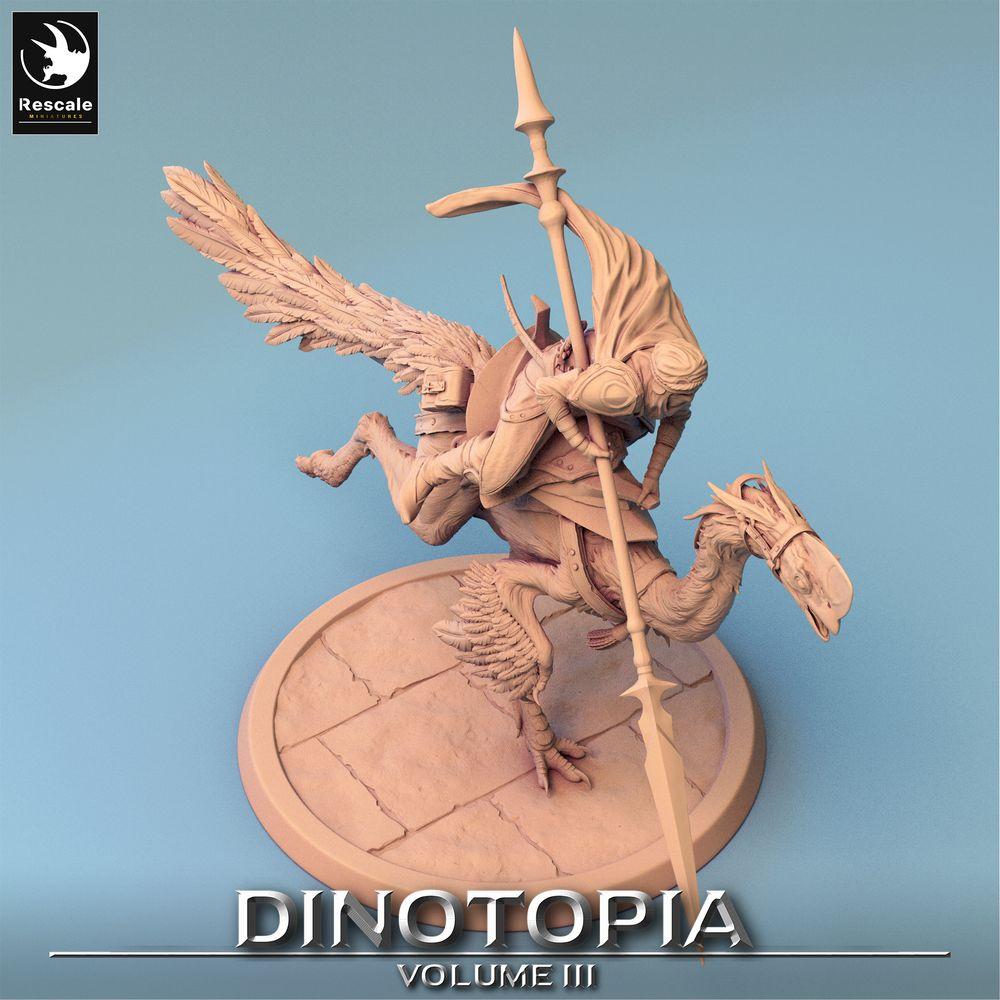 Productfoto Tabletop 28mm Lord of the Print (LotP) 0: Tabletop Miniatuur: Oviraptor Raptor‑Ruiter met Lanze, Saurierreiter Skirmisher, lichte Nomadenkavallerie (24_06_D4)