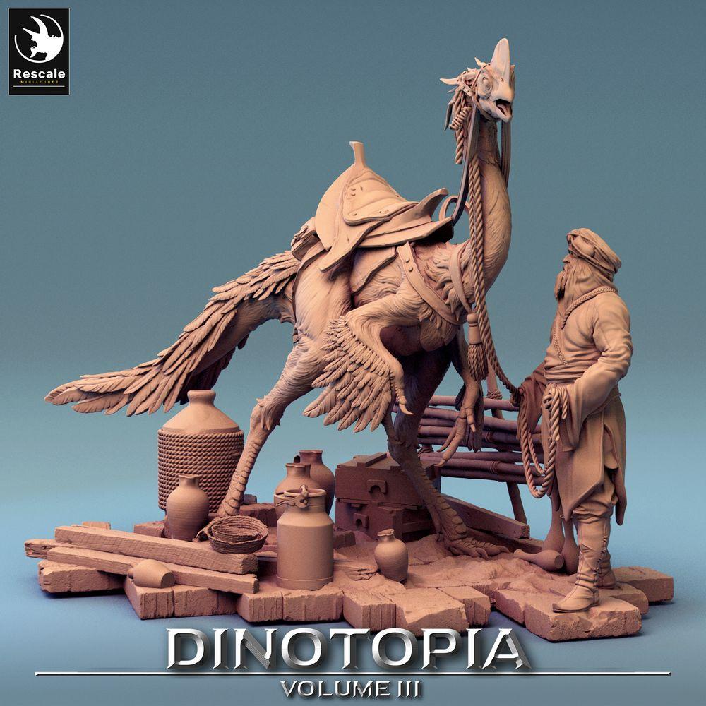 Productfoto Tabletop 28mm Lord of the Print (LotP) 0: Fantasy Figuur: Nomaden-Dierleider met Loopvogel-Mount, Beestenmeester, Karavaanleider, Scout (24_06_E26)