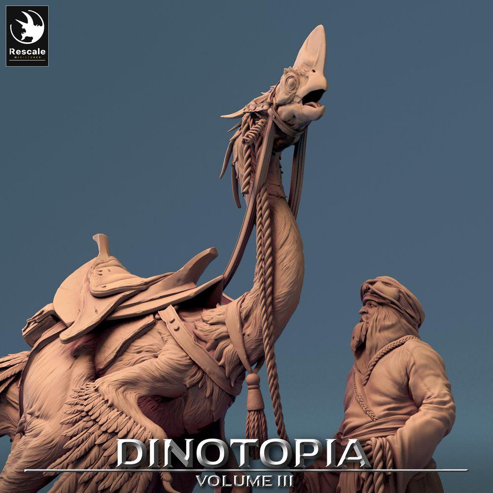 Productfoto Tabletop 28mm Lord of the Print (LotP) 0: Fantasy Figuur: Nomaden-Dierleider met Loopvogel-Mount, Beestenmeester, Karavaanleider, Scout (24_06_E26)