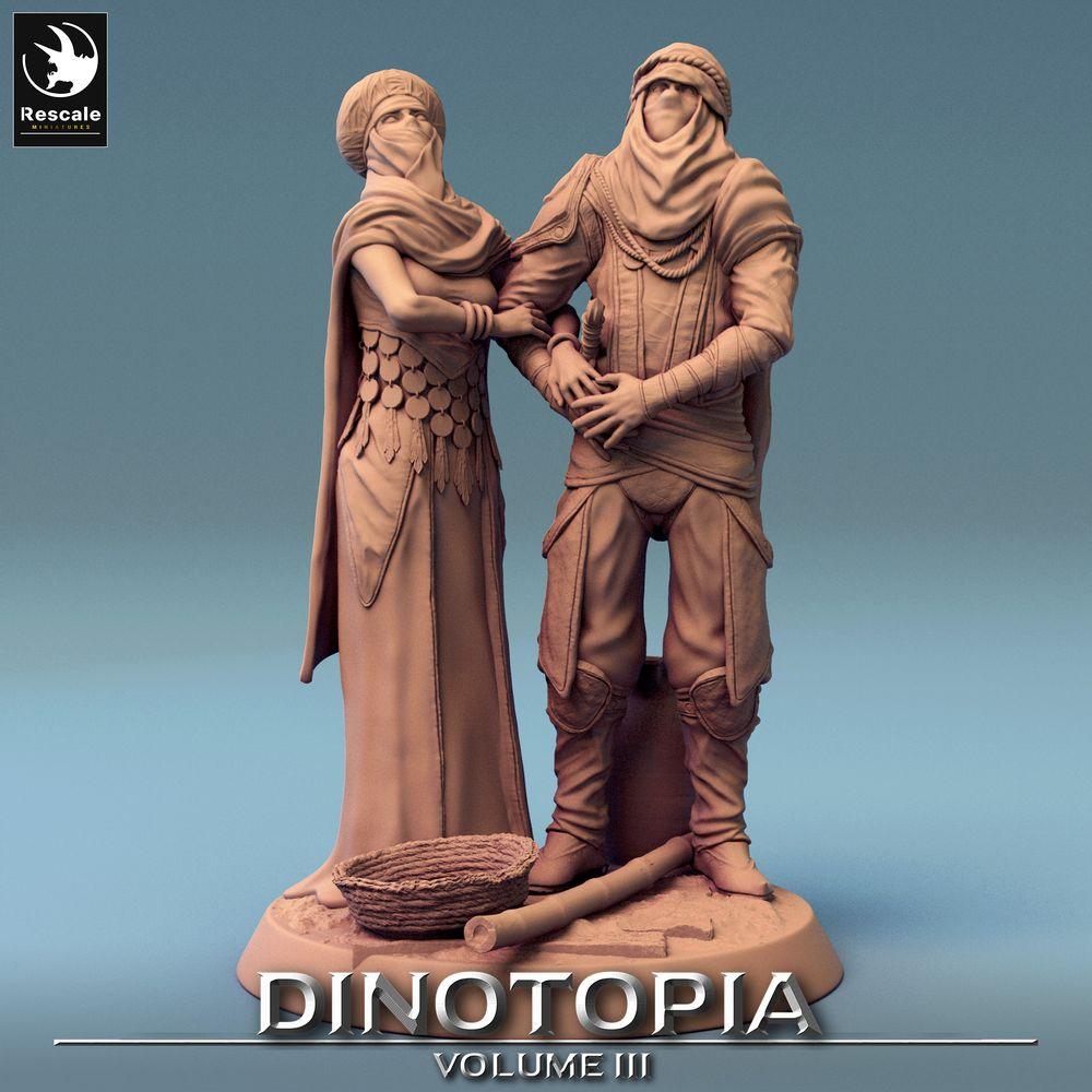 Productfoto Tabletop 28mm Lord of the Print (LotP) 0: Fantasy Figuren Set: Woestijnnomaden Leiderspaar, Karavaanwachters Duo, Duinverkenners (24_06_E29)
