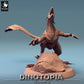 Produktfoto Tabletop 28mm Lord of the Print (LotP) 0: Tabletop Miniatur: Gefiederter Raptor - Pyroraptor auf Felsen, Schreckensvogel, Theropoden-Bestie (24_06_B2)