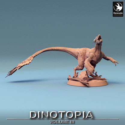 Productfoto Tabletop 28mm Lord of the Print (LotP) 0: Tabletop Miniatuur: Pyroraptor, gevederde raptor, prehistorisch jachtbeest (24_06_B3)