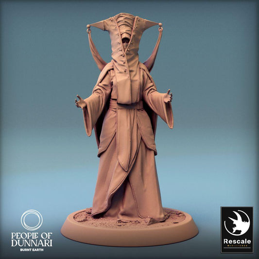 Productfoto Tabletop 28mm Lord of the Print (LotP) 0: Tabletop Miniatuur: Cultpriester en Hogepriester, Ritueelmagier, Occultist, donkere Necromant tijdens het Ritueel (24_03_D1)