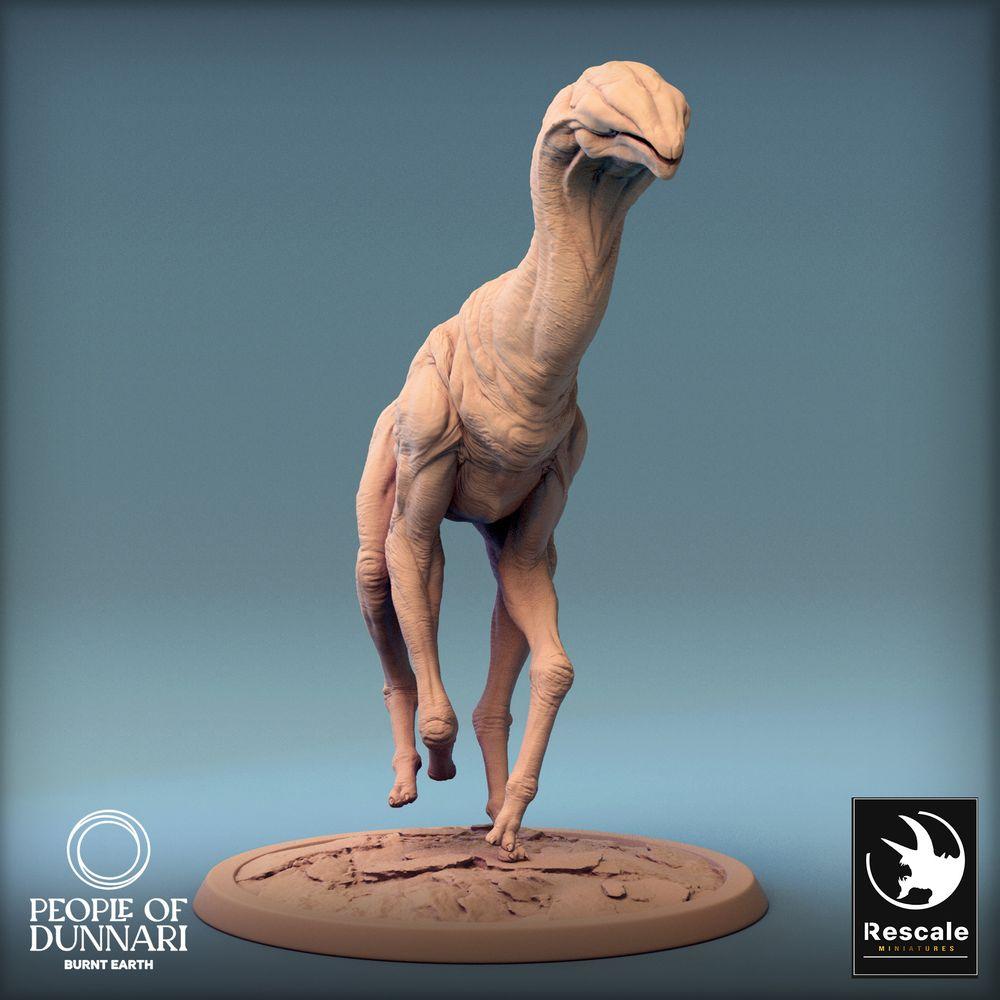Productfoto Tabletop 28mm Lord of the Print (LotP) 0: Tabletop Miniatuur: Sandstepper Woestijnloper in Galop, Steppenbeest, Hagedis-Rijdier, Alien-Wezen (24_03_J1)
