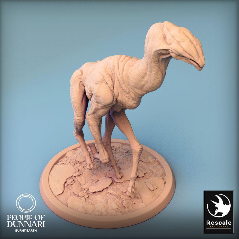 Productfoto Tabletop 28mm Lord of the Print (LotP) 1: Tabletop Miniatuur: Sandstepper Woestijnloper in Galop, Steppenbeest, Hagedis-Rijdier, Alien-Wezen (24_03_J1)