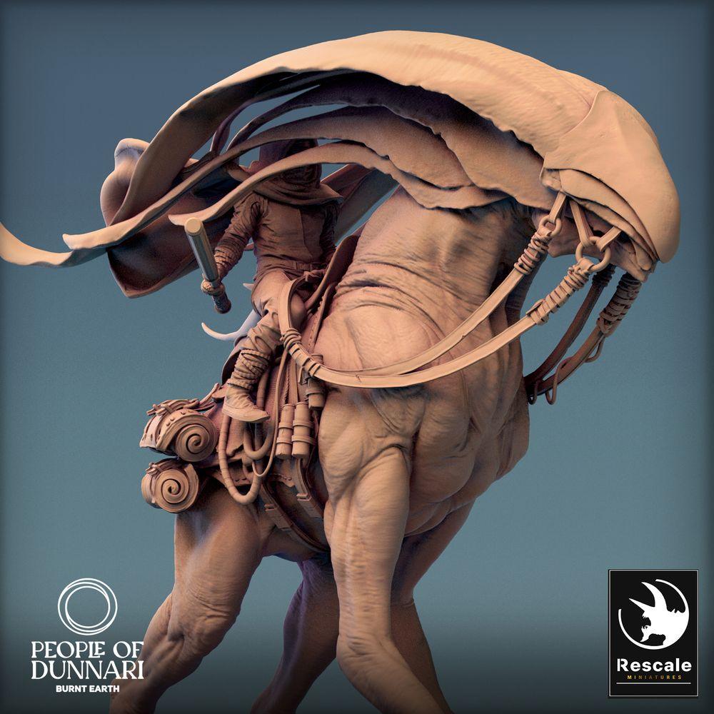 Produktfoto Tabletop 28mm Lord of the Print (LotP) 0: Tabletop Miniatur: Wüsten-Nomaden Bestienreiter, leichter Kavallerie-Scout Skirmisher mit Säbel (24_03_A3)