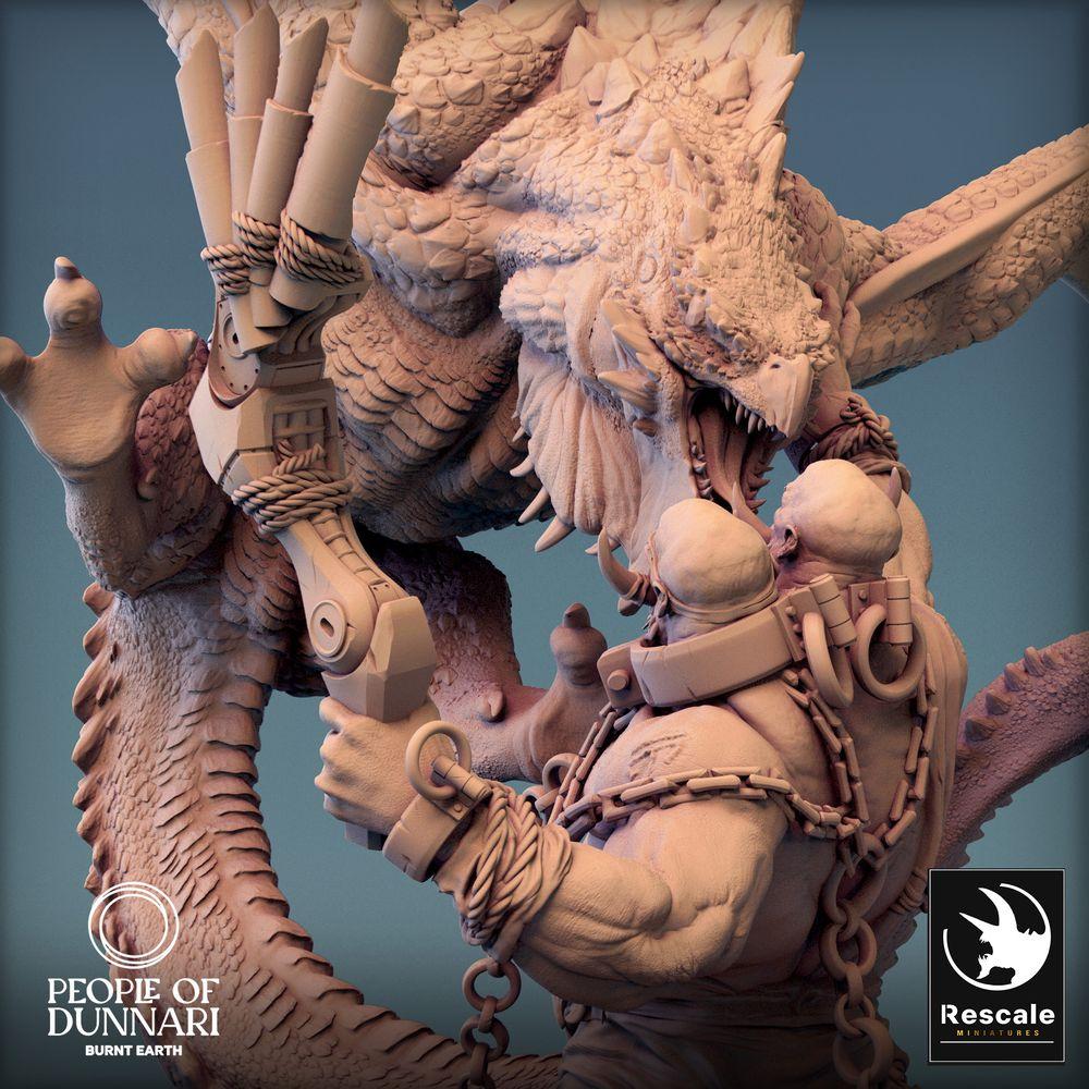 Produktfoto Tabletop 28mm Lord of the Print (LotP) 0: Tabletop Miniatur: Wyvern Angriff auf Kettenkrieger - Drachenminiatur, Lindwurm, Wyvern Attack (24_03_K1)