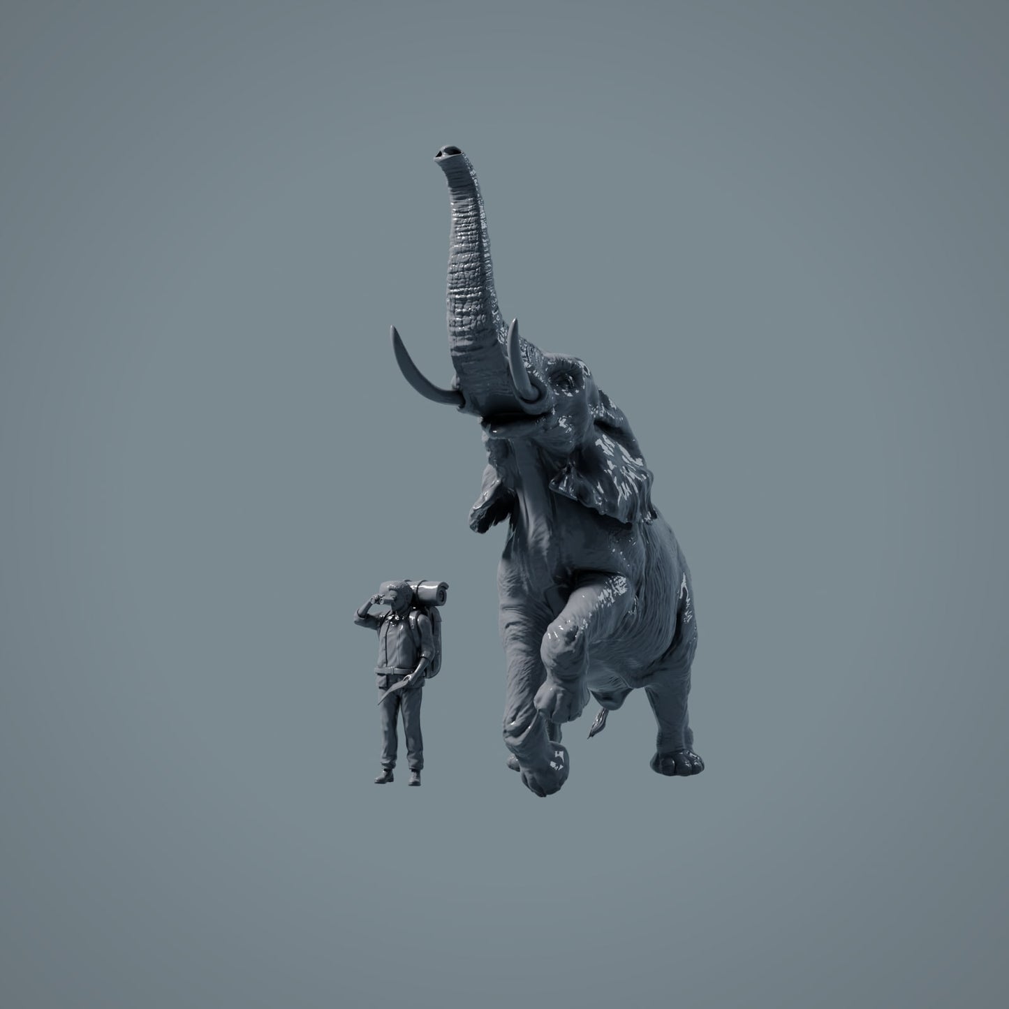 Afrikaanse Olifant Stier Staand - Dieren van de Savanne (Ref 23_02_03)