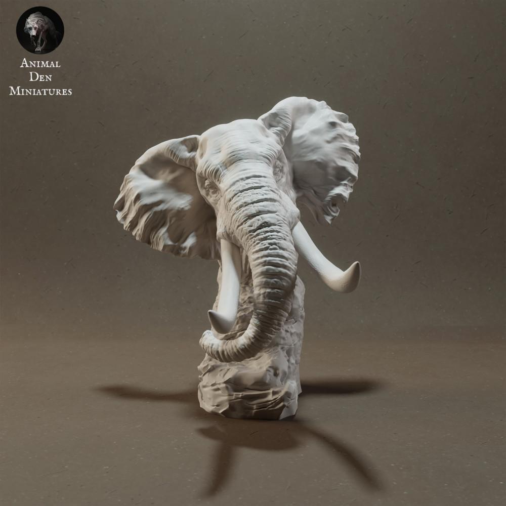Productfoto dierenfiguur Animal Den Miniatures 0: Wild dier dierenfiguur: Afrikaanse bosolifant - buste (23_03_10)