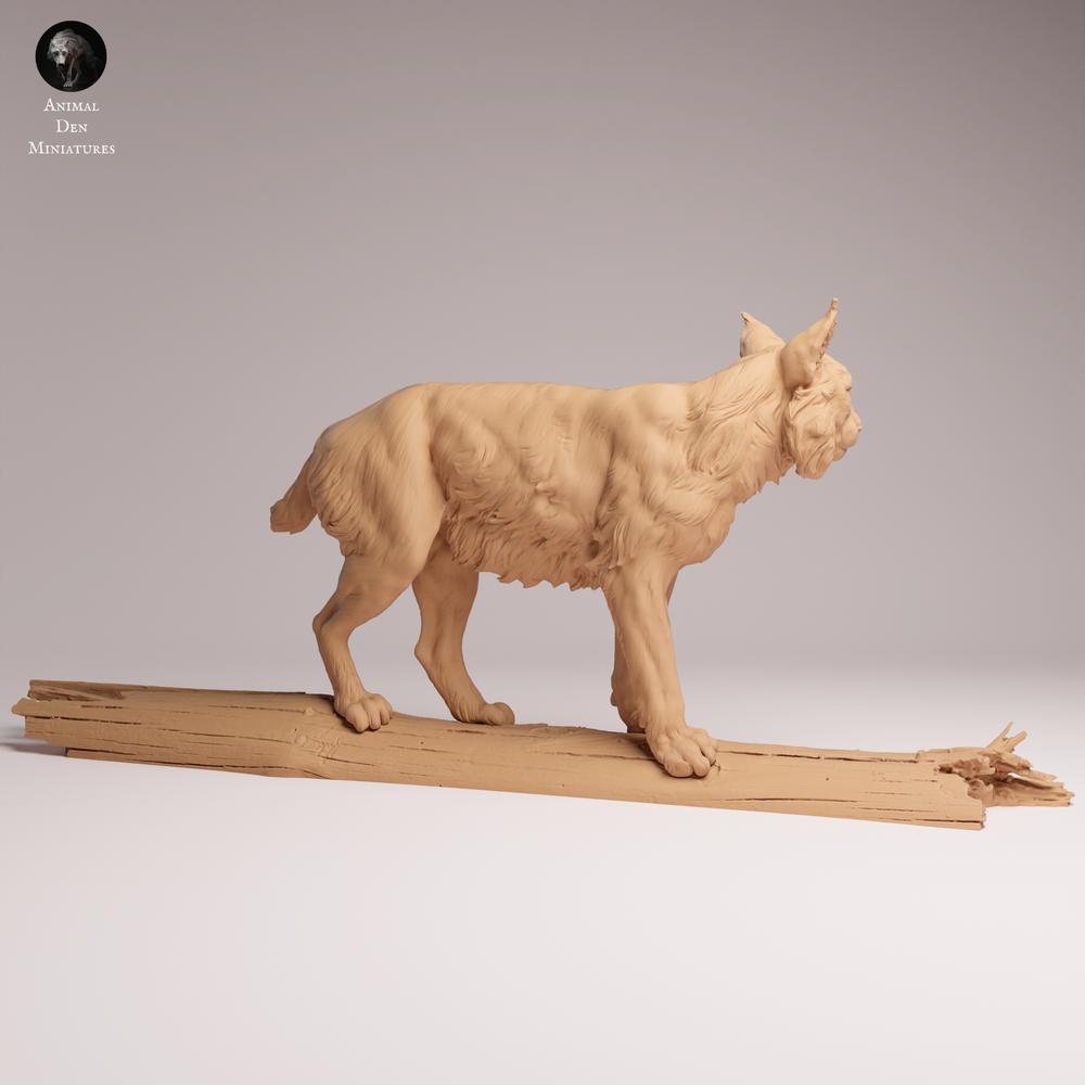 Productfoto Tabletop 28mm Lord of the Print (LotP) 0: Wilddierenfiguur: Euraziatische lynx - op een boom (26_07_04)