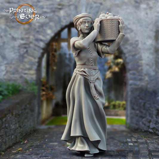 Produktfoto mittelalterliche historische Figur 75mm Scale The Printing Goes Ever On (TPGEO)  0: Mittelalterliche Ritter Figuren Dorfbewohner Gewöhnliche Frau - 75mm Modelle - Mittelalterliche Stadt