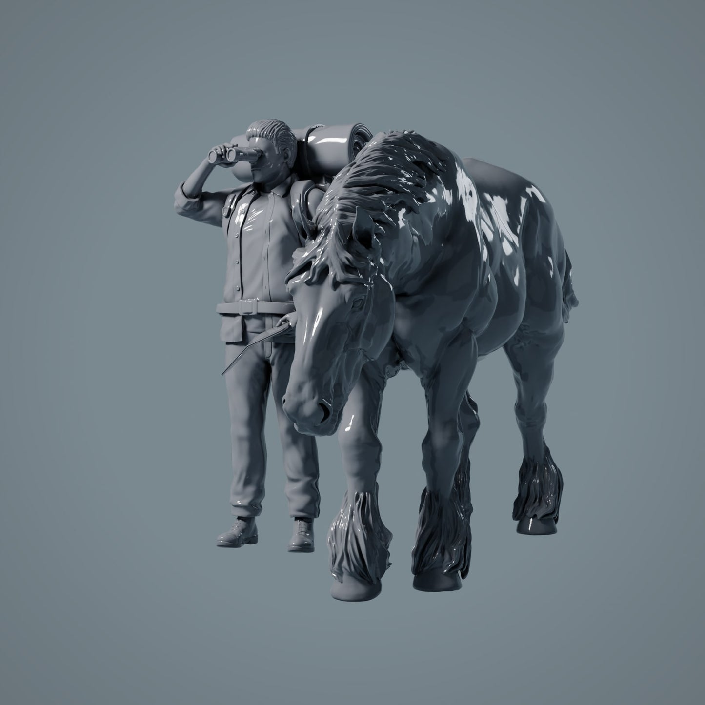 Boerderij Dier Figuur: etend Paard - Suffolk Punch (a015)