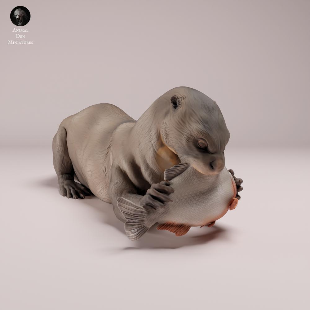 Produktfoto Tierfigur Animal Den Miniatures 3: Wildtier Tierfigur: Riesenotter - fressend (26_08_03)