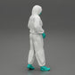 Diorama modelbouw productfoto 2: Diorama-miniatuur: Man in volledig beschermingspak met capuchon, masker & handschoenen (Ref Nr. A50)