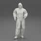 Diorama modelbouw productfoto 6: Diorama-miniatuur: Man in volledig beschermingspak met capuchon, masker en handschoenen (Ref Nr. A50)