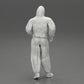 Diorama modelbouw productfoto 9: Diorama-miniatuur: Man in volledig beschermingspak met capuchon, masker en handschoenen (Ref Nr. A50)