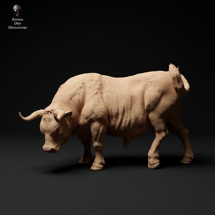 Productfoto Dierfiguur Diorama, Modelbouw: 0: Boerderij Dierfiguur: Graasende Stier - Rode Devon Stier