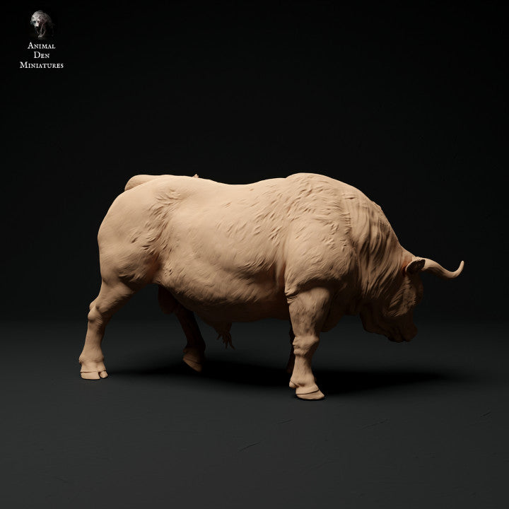 Productfoto Dierfiguur Diorama, Modelbouw: 0: Boerderij Dierfiguur: Graasende Stier - Rode Devon Stier