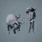 Boerderij Dier Figuur: Graasende Stier - Red Devon Bull (a033)