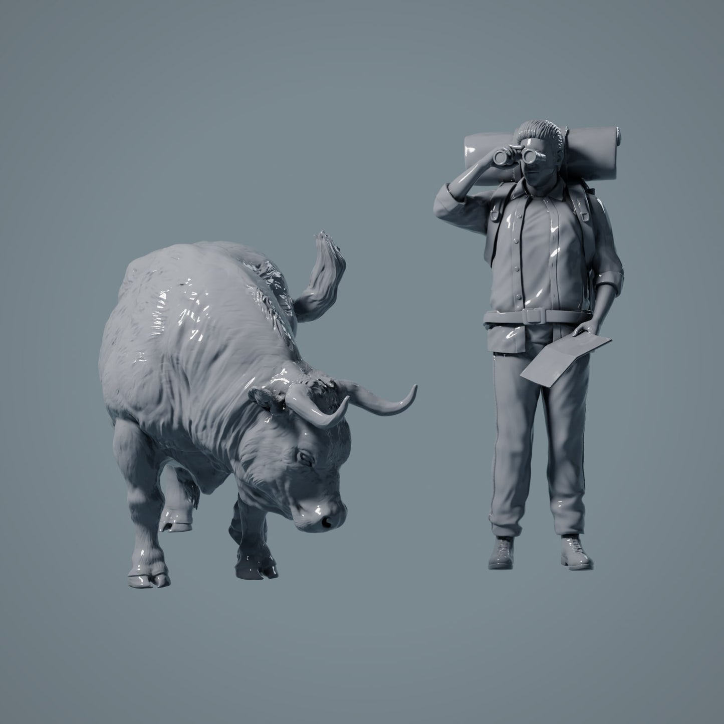 Boerderij Dier Figuur: Graasende Stier - Red Devon Bull (a033)