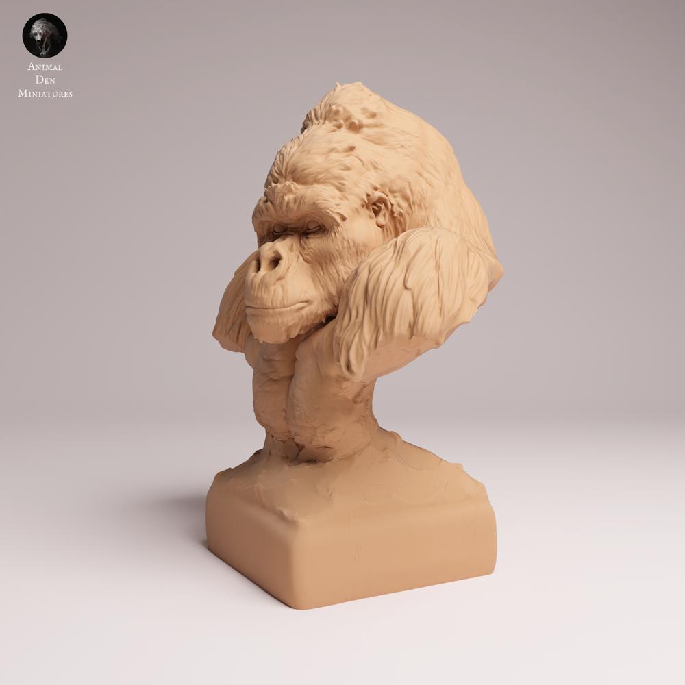 Productfoto dierenfiguur Animal Den Miniatures 1: wilde dierenfiguur: oostelijke laaglandgorilla - zilverrug-buste (25_07_18)