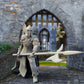 Productfoto middeleeuwse historische figuur 75mm schaal The Printing Goes Ever On (TPGEO) 0: Middeleeuwse ridderfiguren kasteelwacht A - 75mm modellen - Krijgers van Gonthan