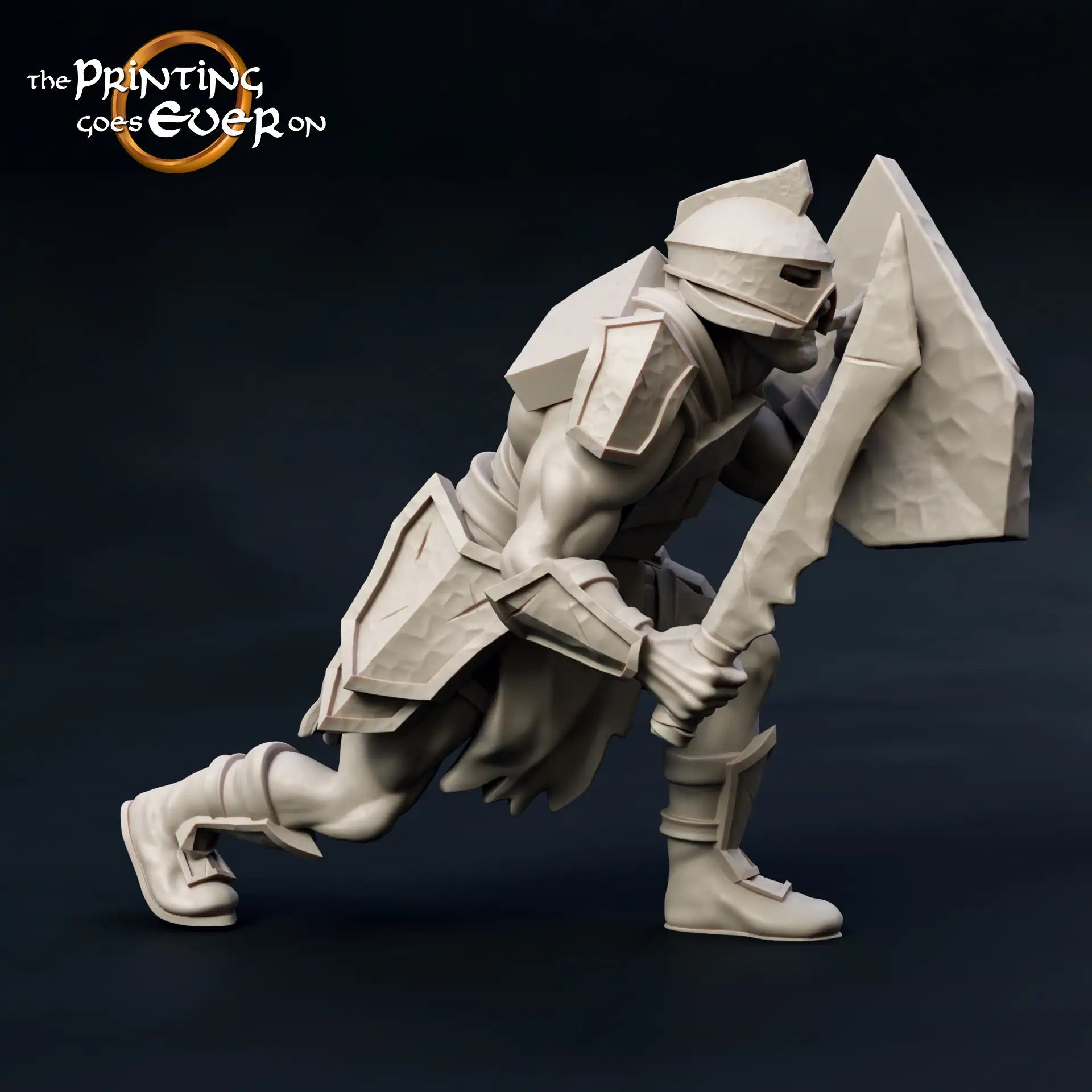 Productfoto Tabletop 28mm The Printing Goes Ever On (TPGEO) 0: Half-Ork Krijger: Brutale strijders van het kwaad met zwaard, schild, morgenster en speer