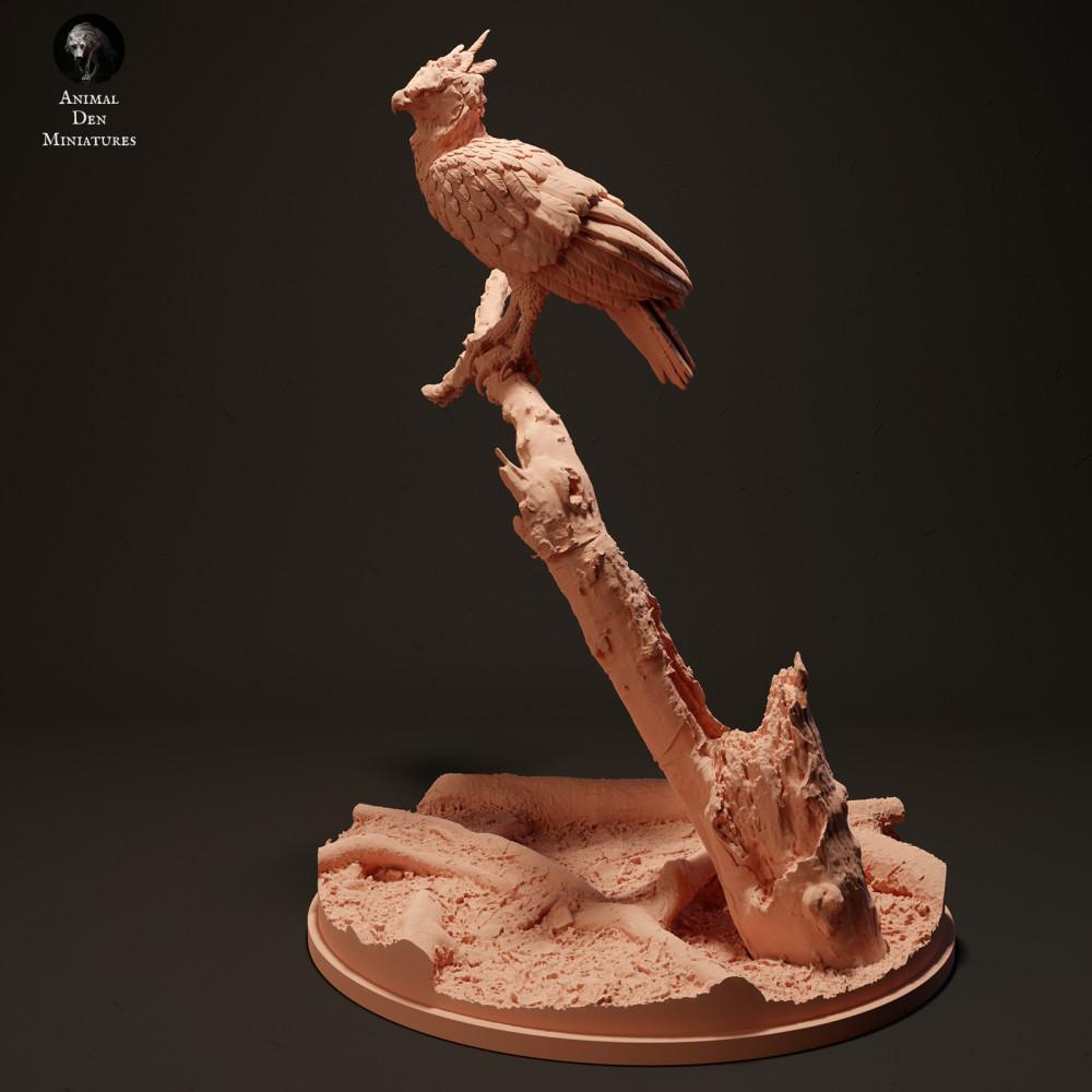 Productfoto dierenfiguur Animal Den Miniatures 0: roofvogel-dierenfiguur: harpij - zittend op een tak (23_06_01)