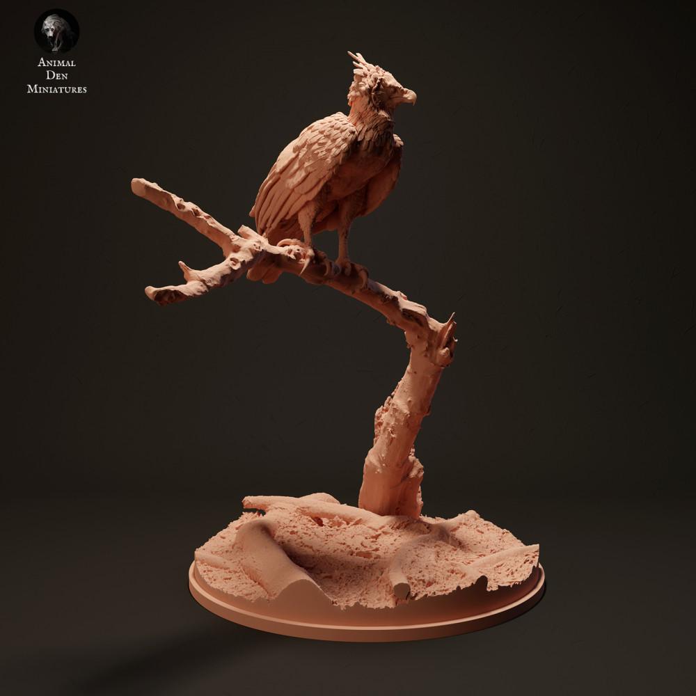 Productfoto dierenfiguur Animal Den Miniatures 1: roofvogel dierenfiguur: harpij - zittend op een tak (23_06_01)