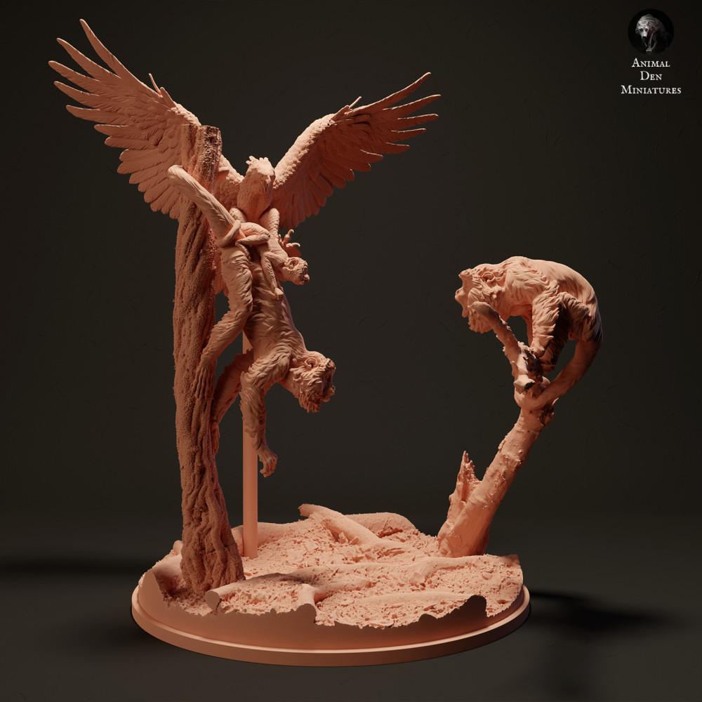 Productfoto dierenfiguur Animal Den Miniatures 0: Jungle-dierenfiguur: harpij - jaagt op rode brulapen (23_06_08)