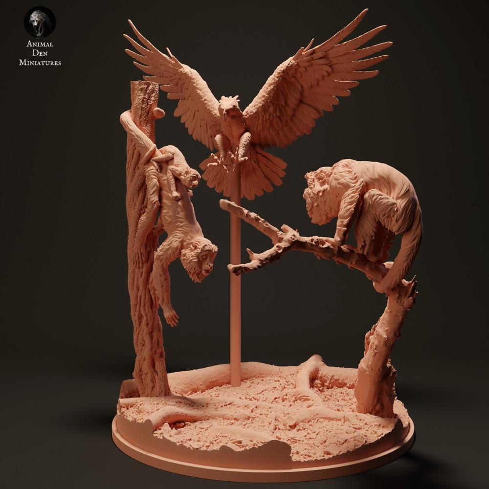 Productfoto dierenfiguur Animal Den Miniatures 1: Jungle-dierenfiguur: Harpij - jaagt op rode brulapen (23_06_08)